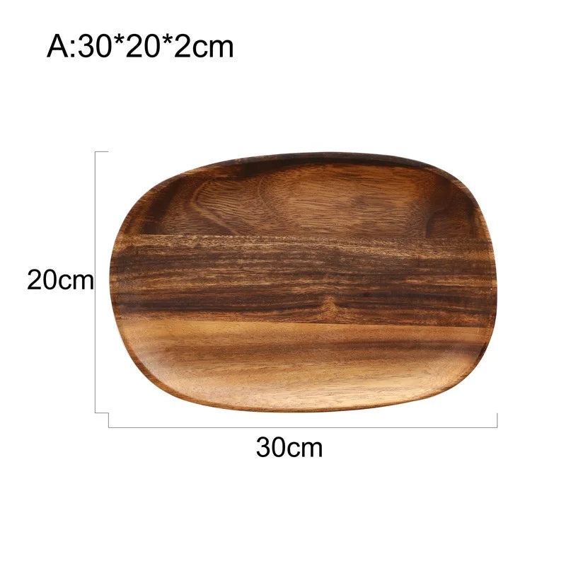 Massivholz Teller oval - E 13x16cm