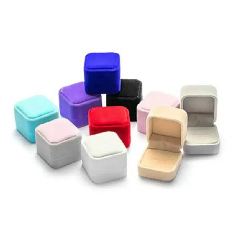 Samt Schmuckbox Organizer für Halskette Ringe Ohrringe Geschenk Verpackung