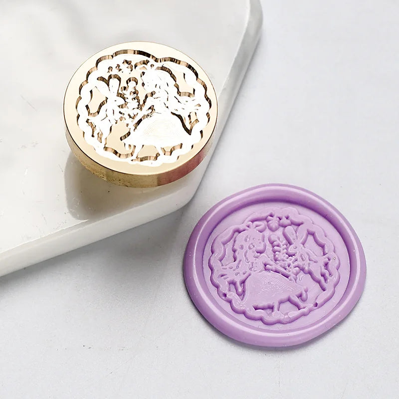 Sternenhimmel Lotus Rosenmuster Wachssiegel Stempel, Retro Stil