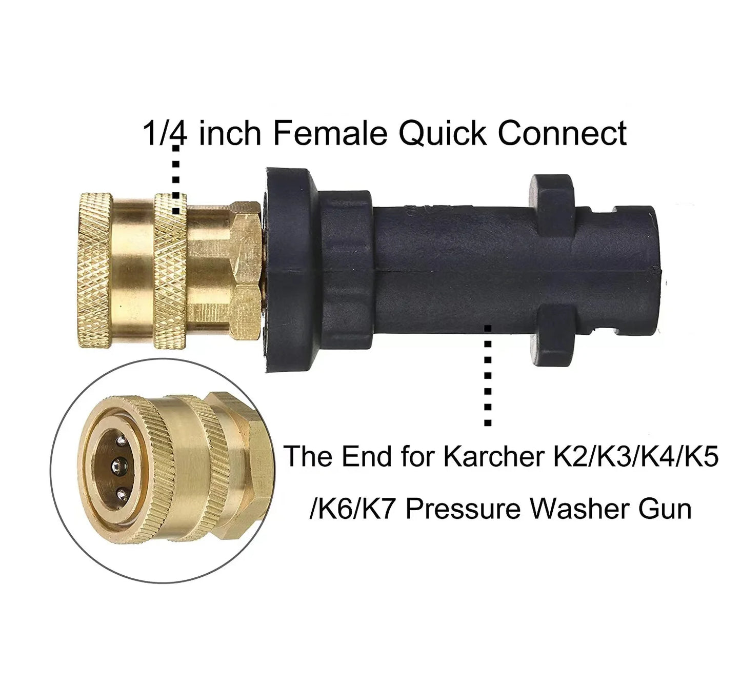 Schneller Hochdruck-Adapter mit Messingkupplung für K2–K7 - Schaumstofftopf