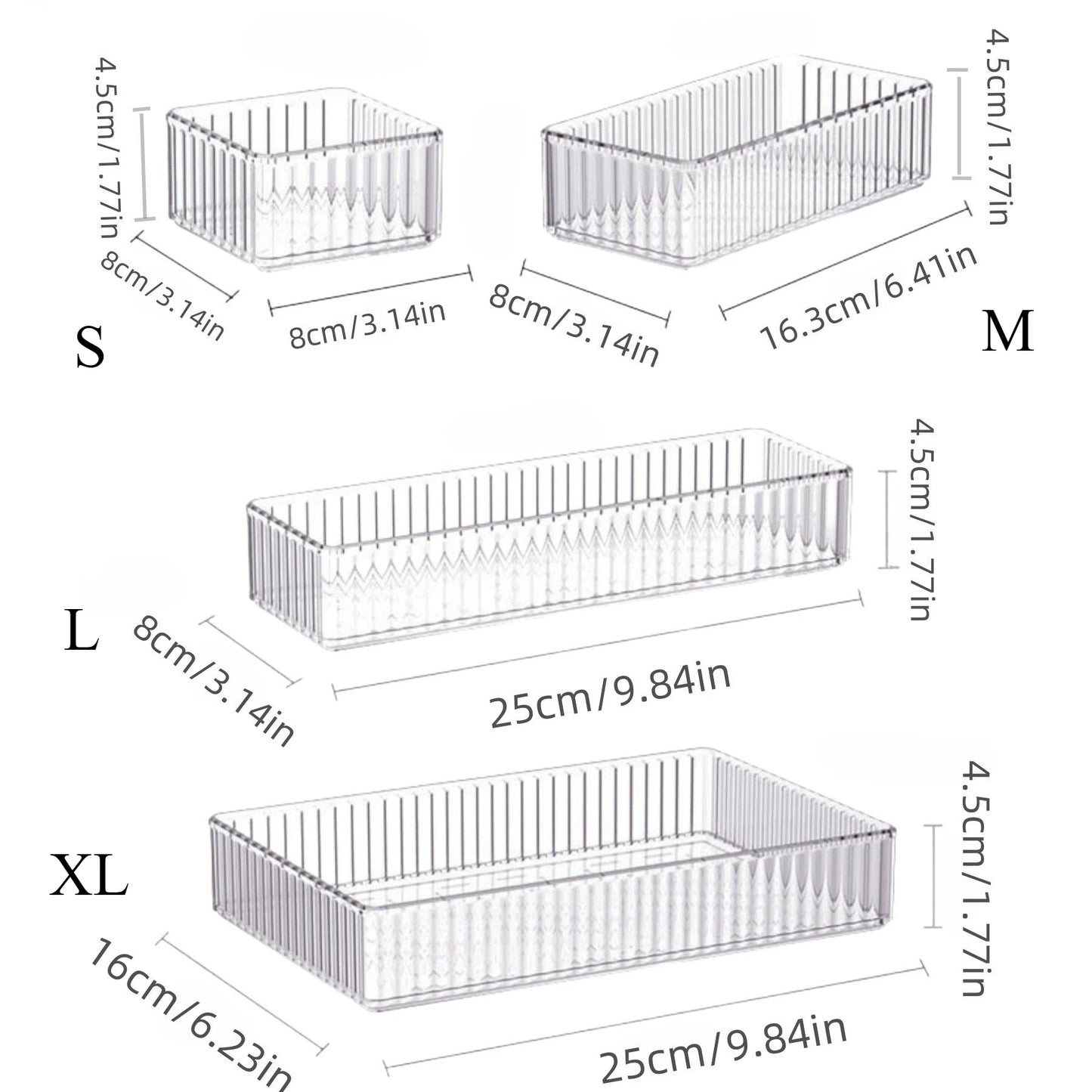 Stapelbarer Acryl Organizer mit verstellbaren Trenntabletts für Kosmetik