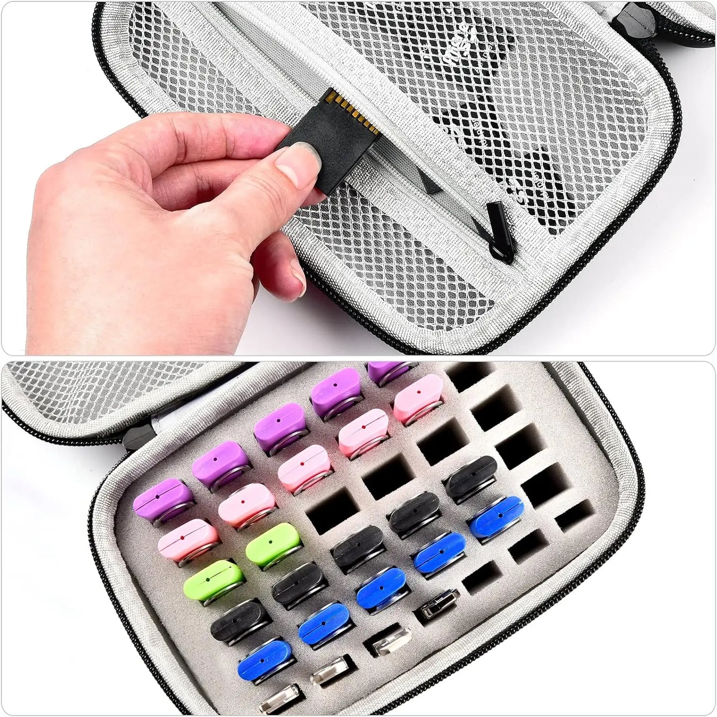 Speicherkarten Organizer für USB Sticks SD SDXC SDHC Karten bis 48 Stück