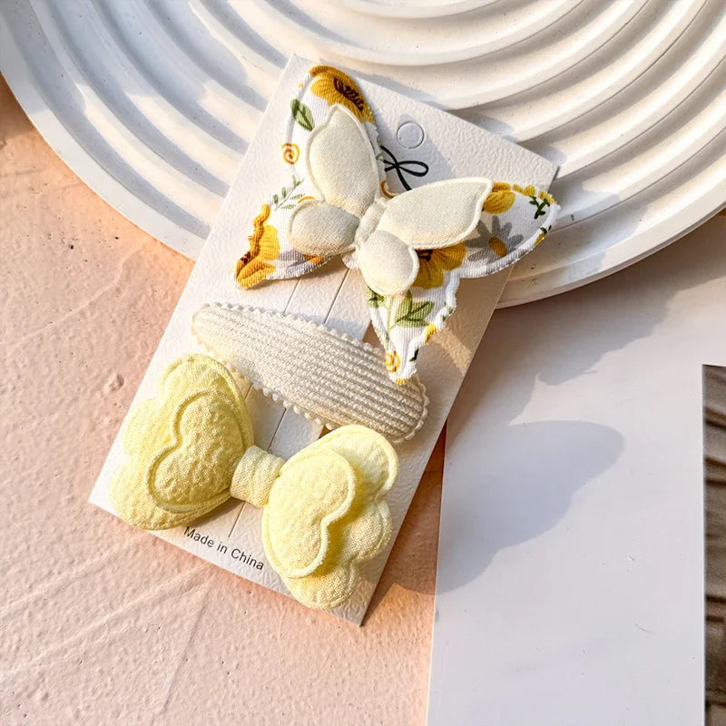 Bunte Doppel-Schicht Schmetterling Haar Clips für Mädchen