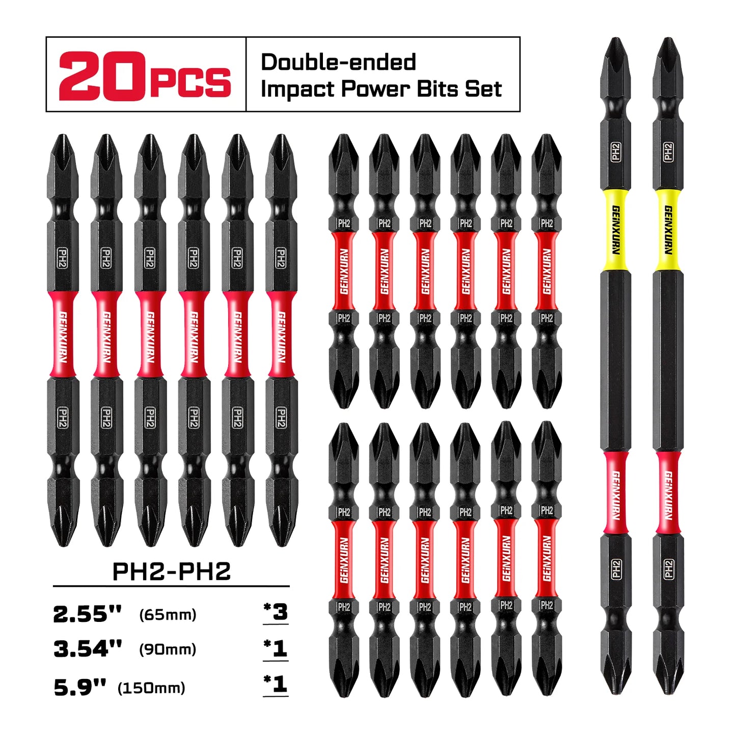 Doppelseitiger PH2 Impact Bit Set aus S2-Stahl für hohe Drehmoment-Anwendungen
