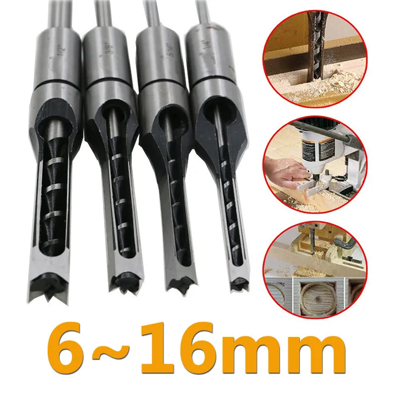 Präzise Holzbearbeitung: HSS Quadratischer Lochbohrer 6-16mm für DIY - Profi