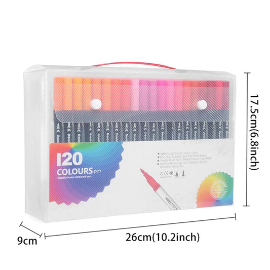120 Farben Dual Tip Marker Set für Manga Kunst und Aquarell Zeichnung