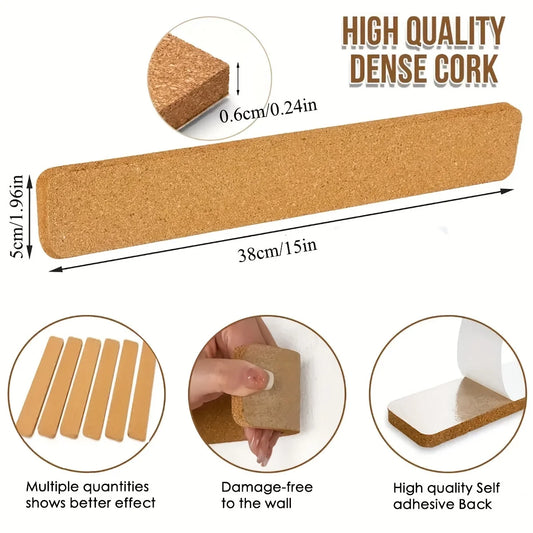 Selbstklebende Korkstreifen Korkfilz Pinnwand Ankündigungsstreifen 3-12 Stück