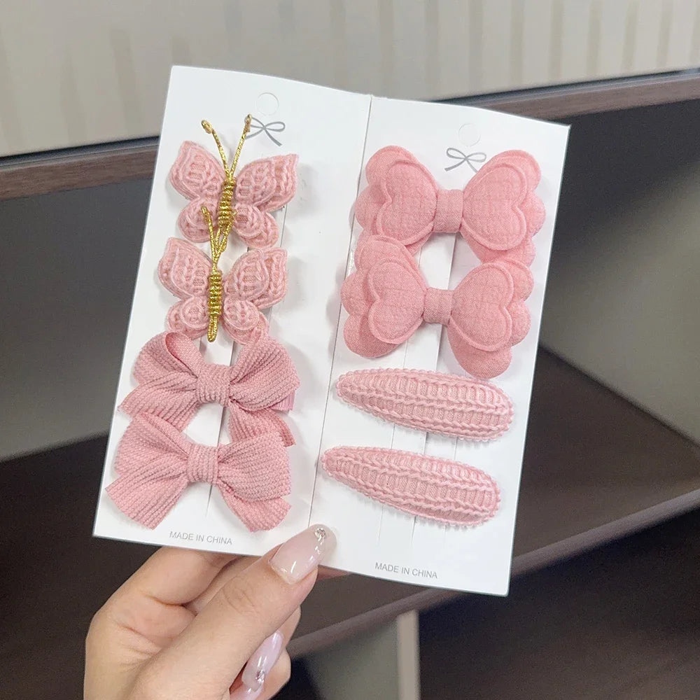 Bunte Haarklammern Set – 4-teilig, sichere Legierung - farbenfrohe Schleifen für Mädchen