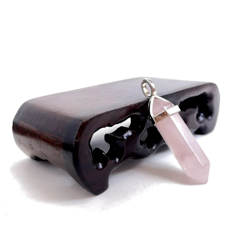 Naturstein Sechseck Stabanhänger – DIY Schmuck, Amethyst, Tigerauge Mix