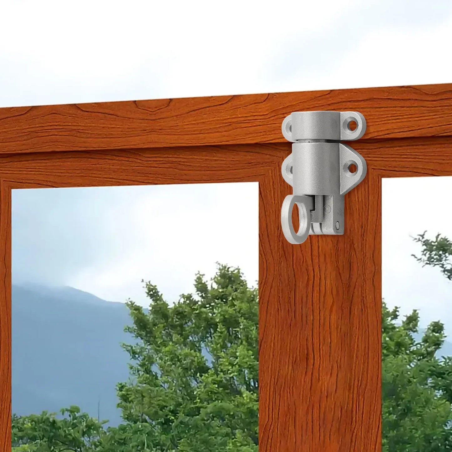 Automatischer Aluminium Torschloss Zugfeder Türriegel Riegel Schwarz