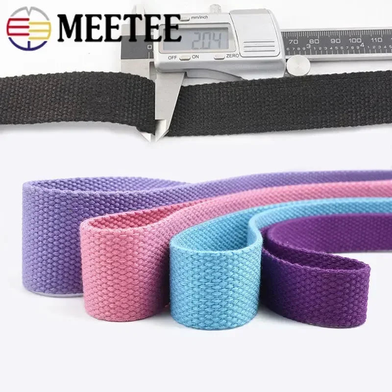 5M Polyester Baumwoll Gurtband 2mm dick für Rucksack Gürtel Kleidung 20-50mm breit
