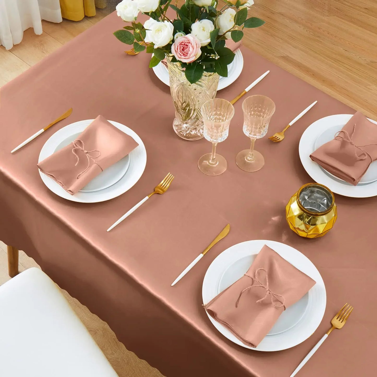 Rechteckige Hochzeitssatin Tischdecke Große Glatte Satin Tischdecke Für Feiern
