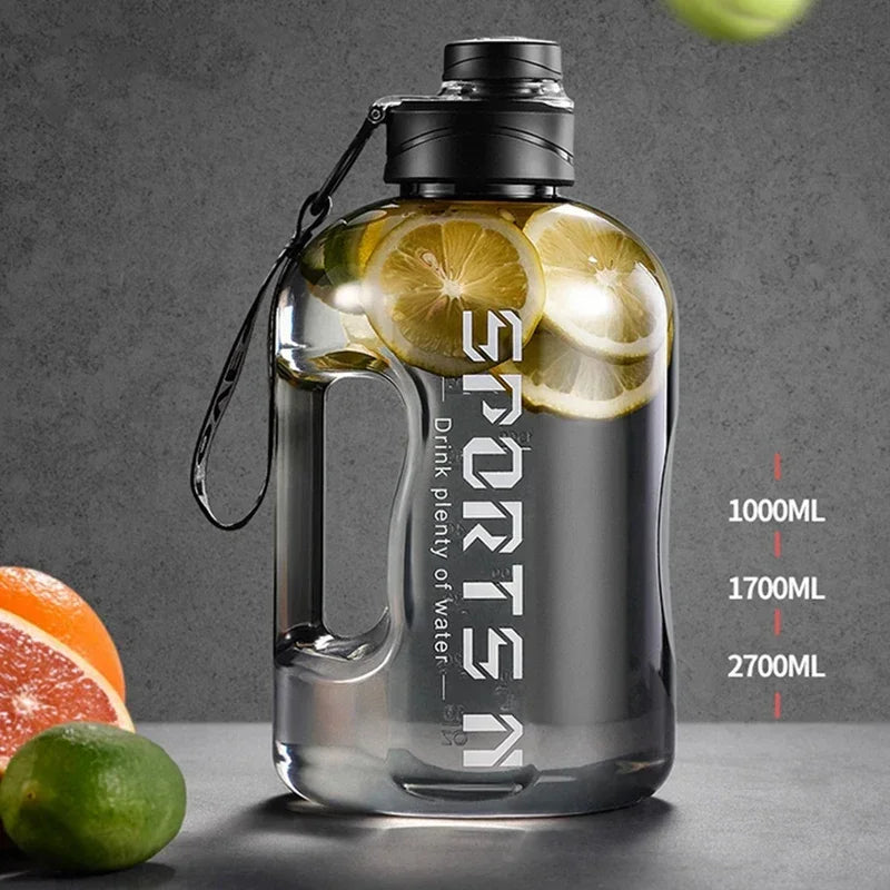 BPA-freie Sport Wasserflasche 1,7L - 2,7L – Robust, Groß - Ideal fürs Outdoor