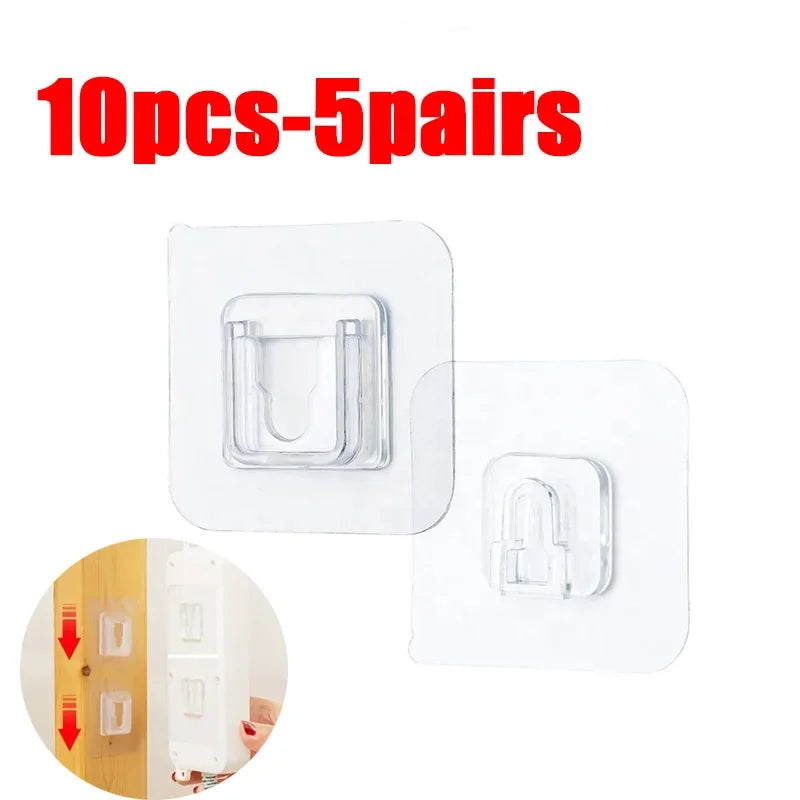 Transparente Klebehaken doppelseitig, vielseitig für Küche Bad Büro – 6x6cm