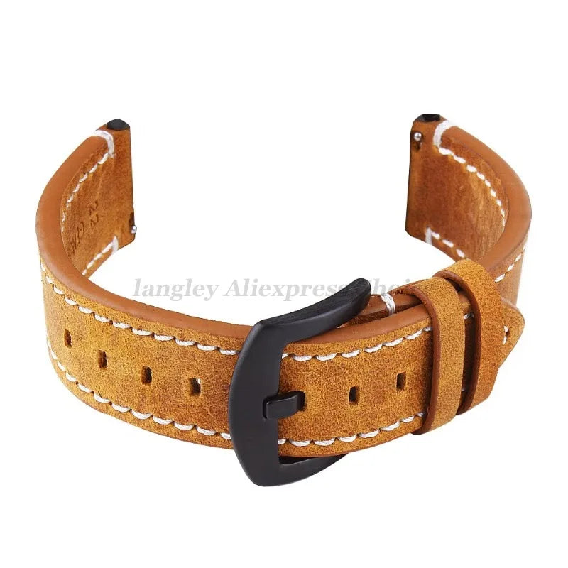 Retro-Uhrenarmband aus Kalbsleder in verschiedenen Bandbreiten 18-24 mm