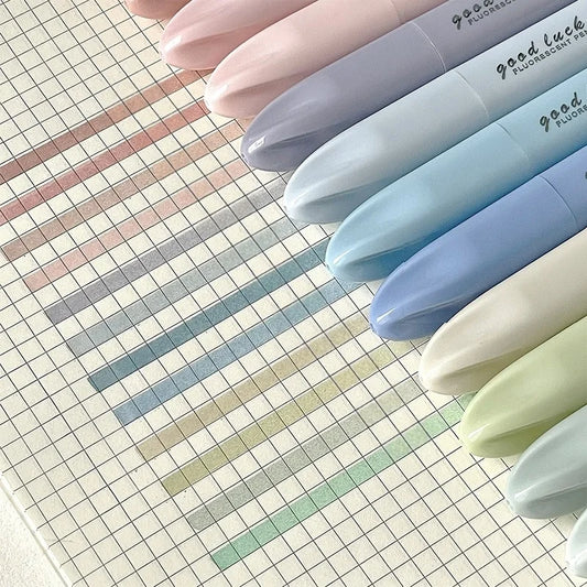 4-teiliges Morandi Pastell Textmarker Set mit weicher Schrägspitze