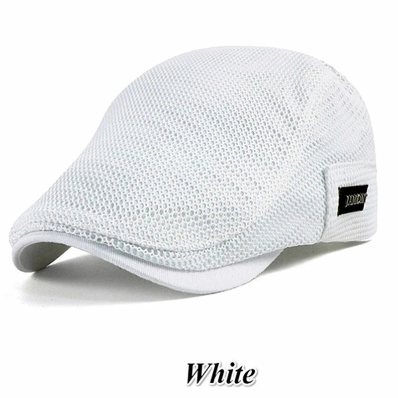 Leichte atmungsaktive Baskenmütze mit Sonnenschutz, verstellbar, unisex