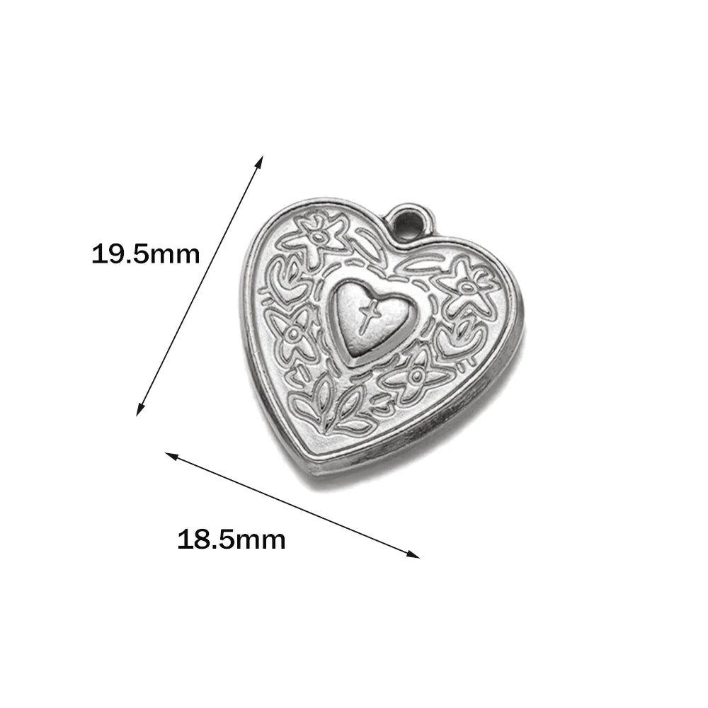 5er Set Edelstahl Charms Gold für Schmuckherstellung DIY Zubehör