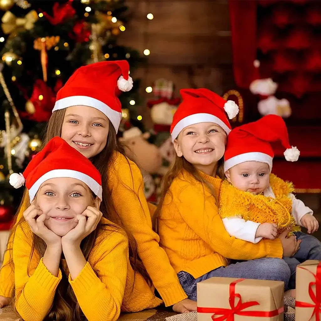 1-36 Stück klassische Vlies-Weihnachtsmannmützen für Erwachsene und Kinder