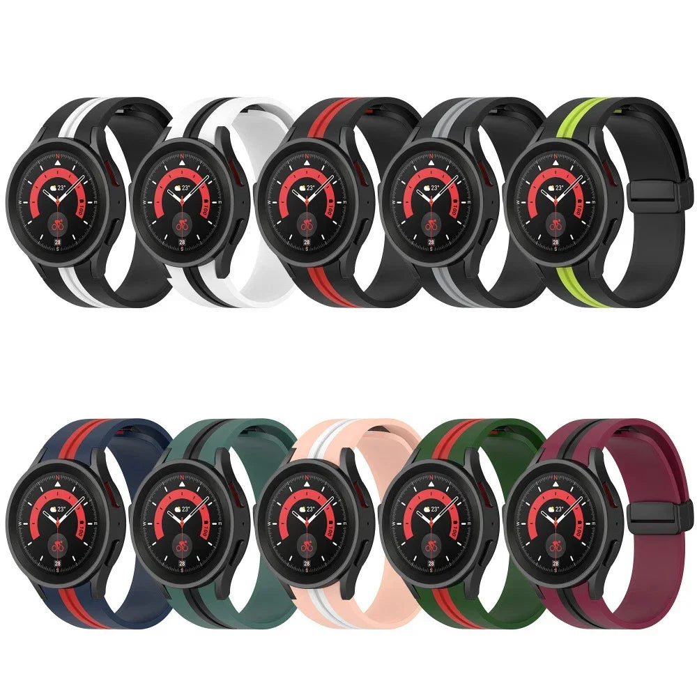 Komfort - Stil vereint: Atmungsaktives Silikonarmband mit Magnetschnalle für Galaxy Watch
