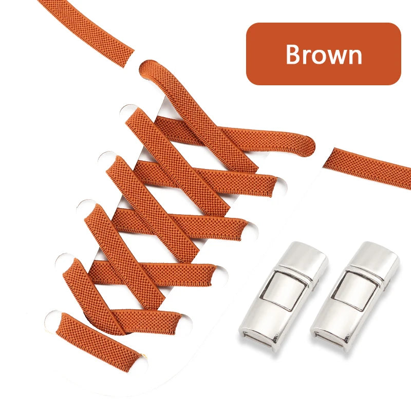Schnell & bequem: Elastische 8mm Press Lock Sneakerschnürsenkel ohne Binden