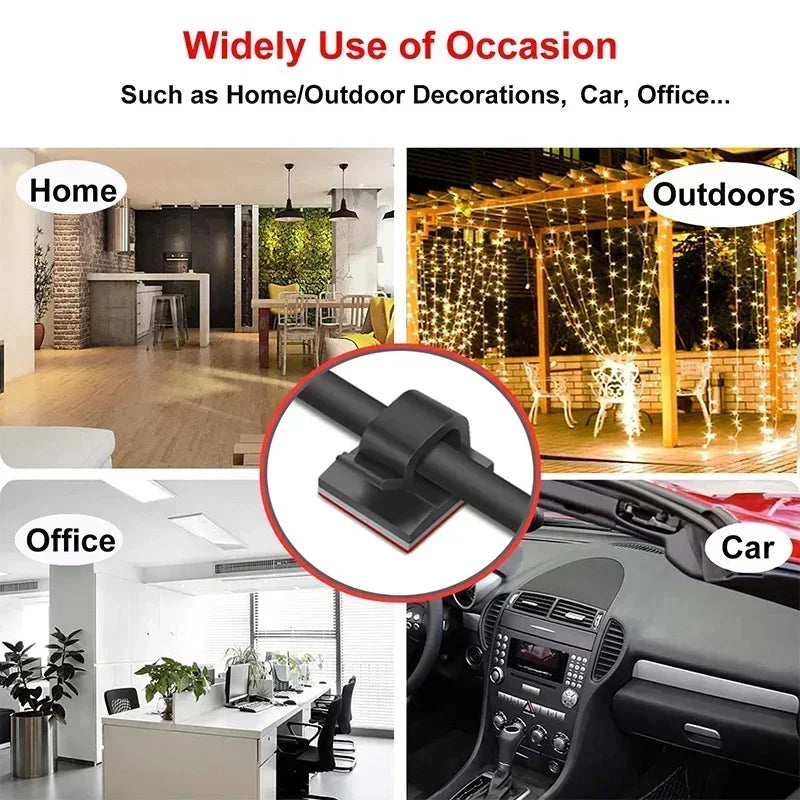 Selbstklebende Kabelklemmen Organizer für Desktop Büro Auto Wand Fixierung