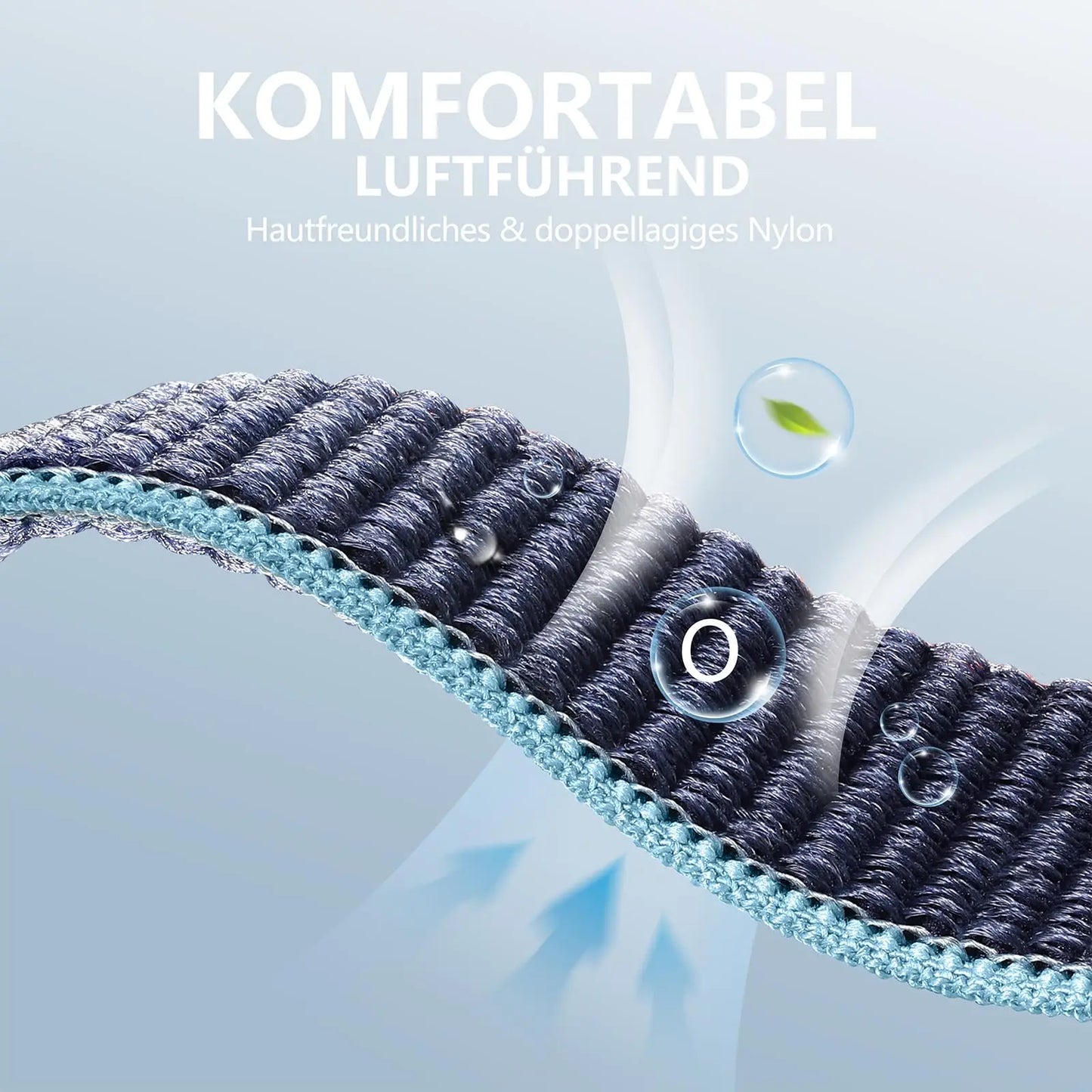 Atmungsaktives Nylonarmband für Smartwatch 38-49 mm, Unisex