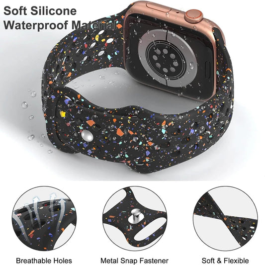 Sportliches Silikonarmband kompatibel mit Smartwatch 38-49 mm Modelle