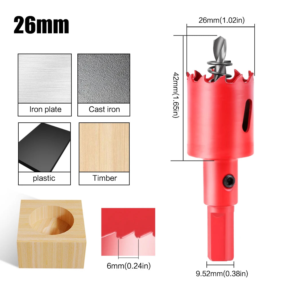 Vielseitige 15-200mm Lochsäge HSS M42 Bimetall für Metall Holz Kunststoff DIY