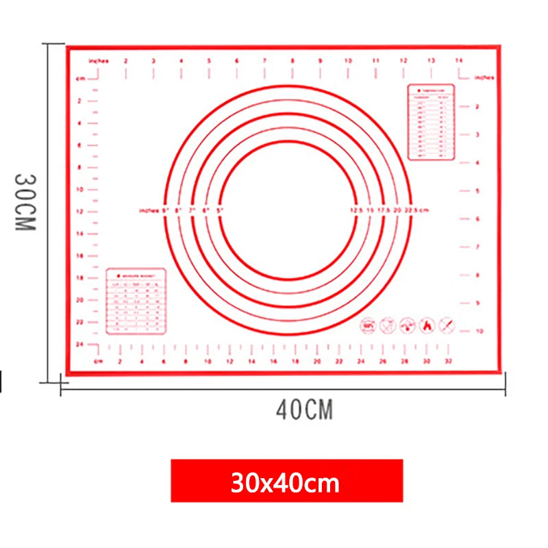 Silikon Backmatte Antihaft Teigrolle Knetmatte für Gebäck und Pizza