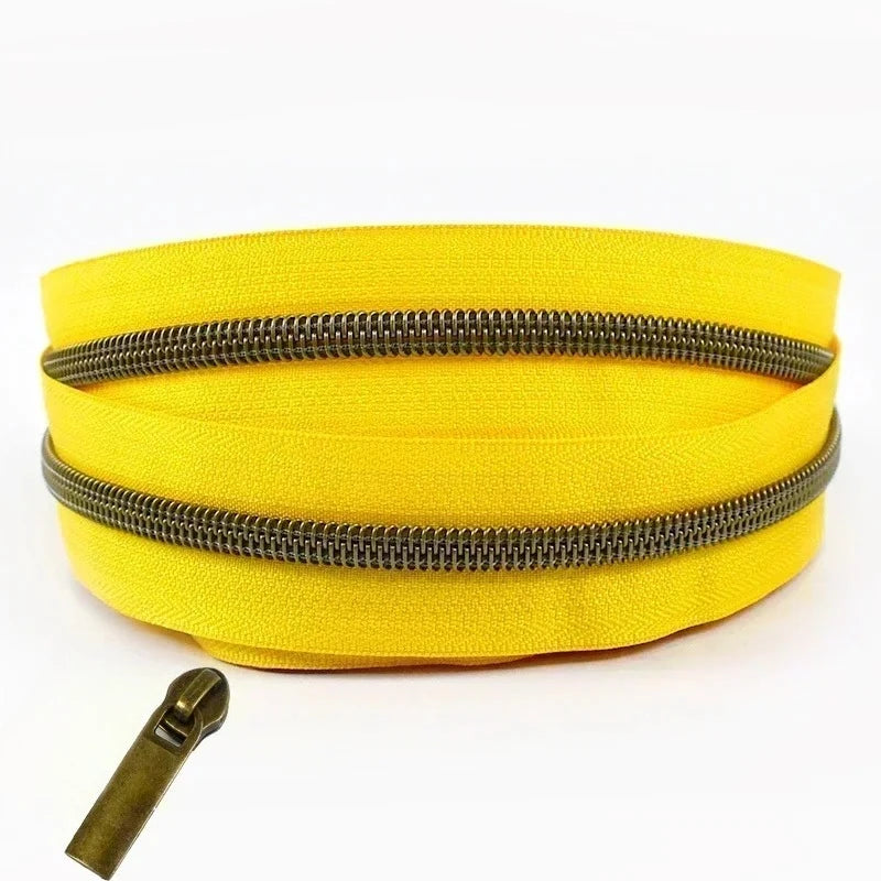 Nylon Reissverschlussband Nr 5 pro Meter mit Schiebern fuer Naehprojekte