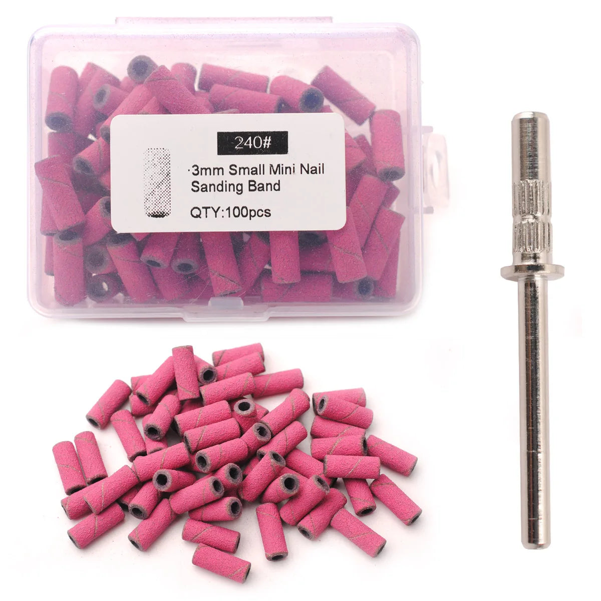 100 Mini Holz-Schleifbänder Set mit Nagelbohrer Bits für präzise Maniküre