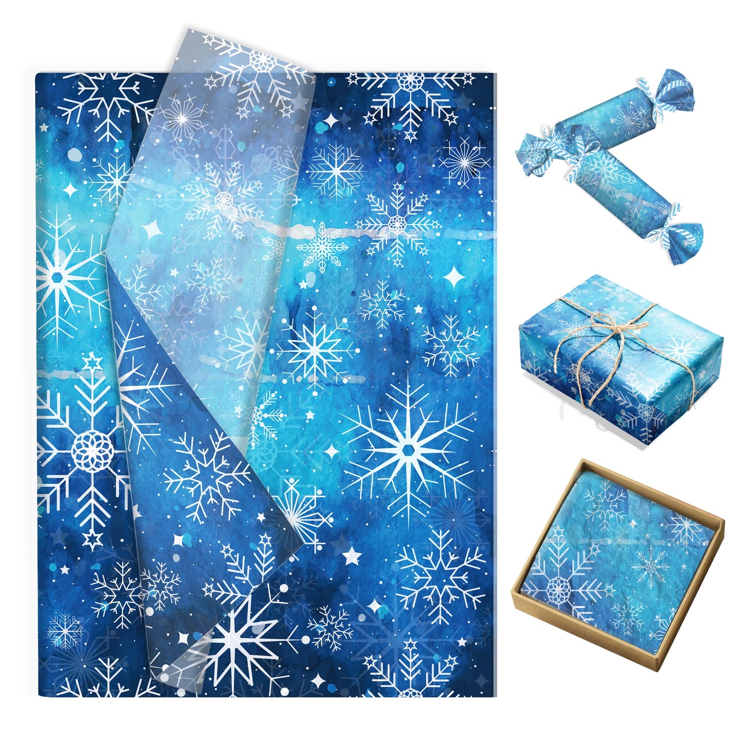 20/50 Stücke Weihnachts-Seidenpapier mit Schneeflocken- & Birnenmuster