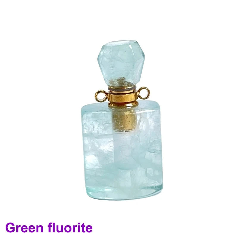 Unregelmäßige Naturstein Parfümflasche Anhänger – Amethyst Tigerauge Öl Diffusor