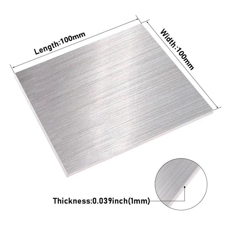 Korrosionsbeständige polierte Edelstahlplatte 100x100/200x200mm, 0,2-3mm Stärke