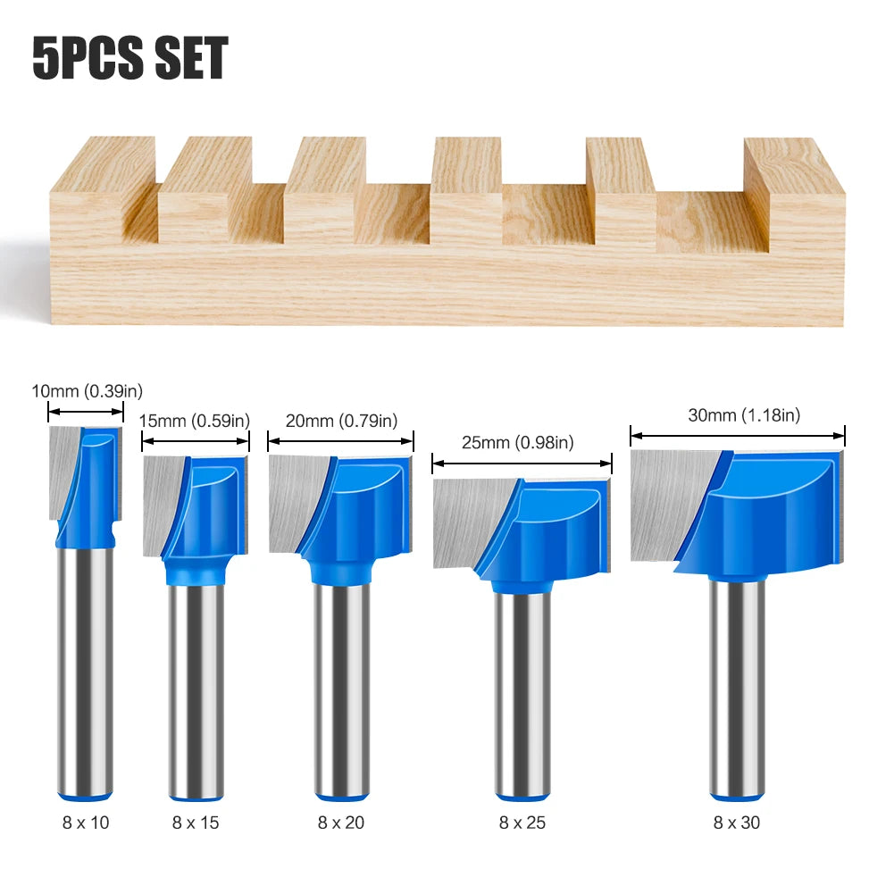 Präzises Holzfräser-Set mit 17 Schlitzschneider-Bits in 8mm Schaft