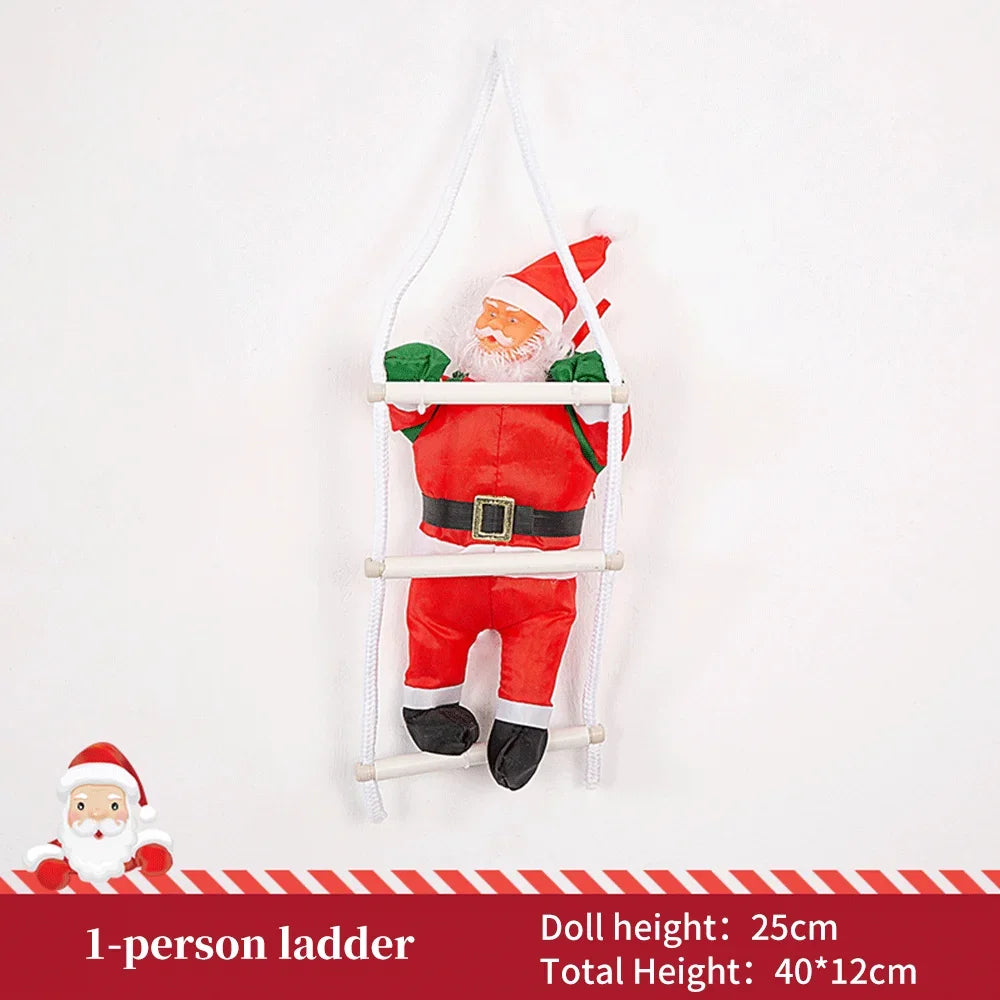 Kletternder Weihnachtsmann Figur 25cm für festliche Baum Dekoration