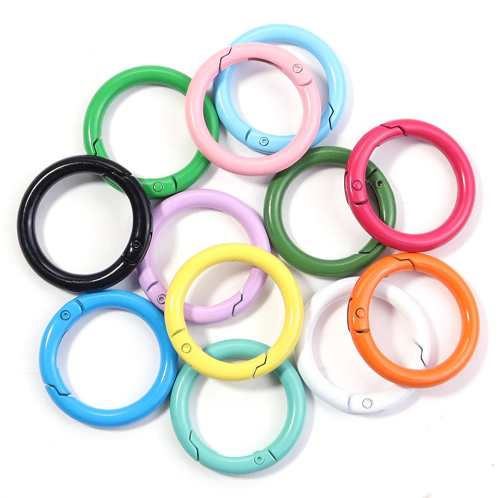 5-10Pcs Metall O-Ring Karabinerclips 25/35/41mm mit Federverschluss