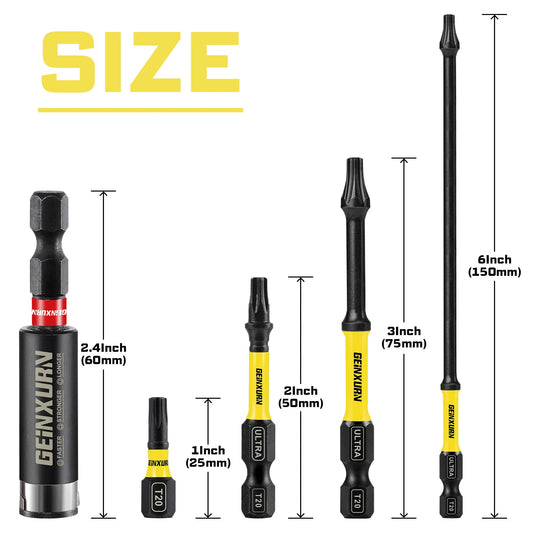 Magnetisches Impact Torx Schraubendreher Bit Set T20 aus S2-Stahl