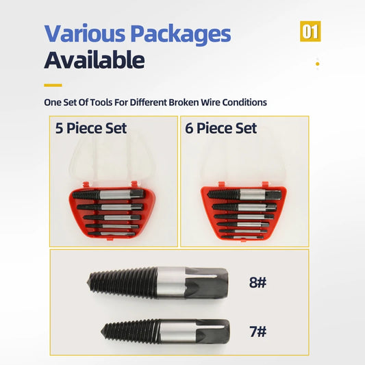 5/6-tlg Schraubenausdreher Set Kohlenstoffstahl Entferner für Metall Holz