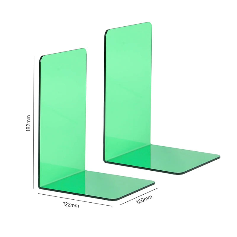 Klare Acryl Buchstützen L-Form für Schreibtisch und Regal