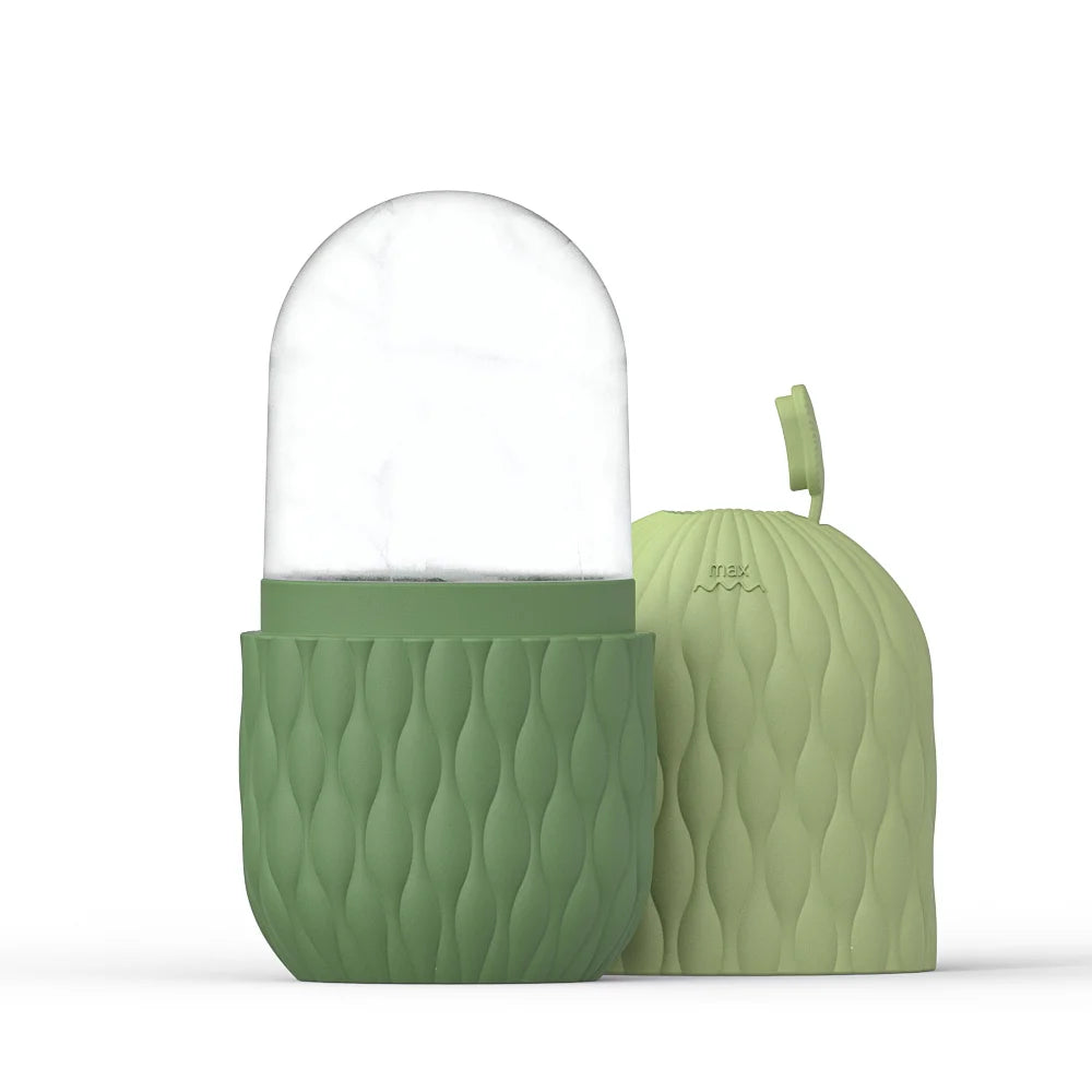 Gesichts-Roller Set: Kühlung, Massage & Hautpflege aus Silikon/Edelstahl