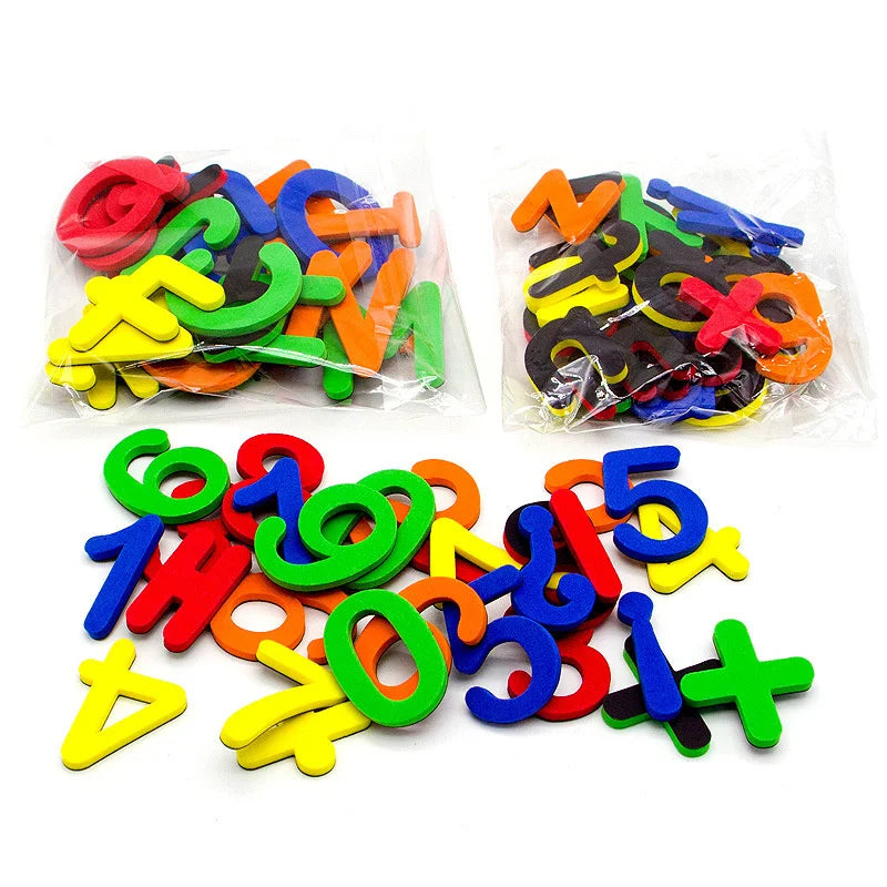 Spielerisch Lernen: 24-76 bunte magnetische EVA Buchstaben für Kids 3-6 Jahre