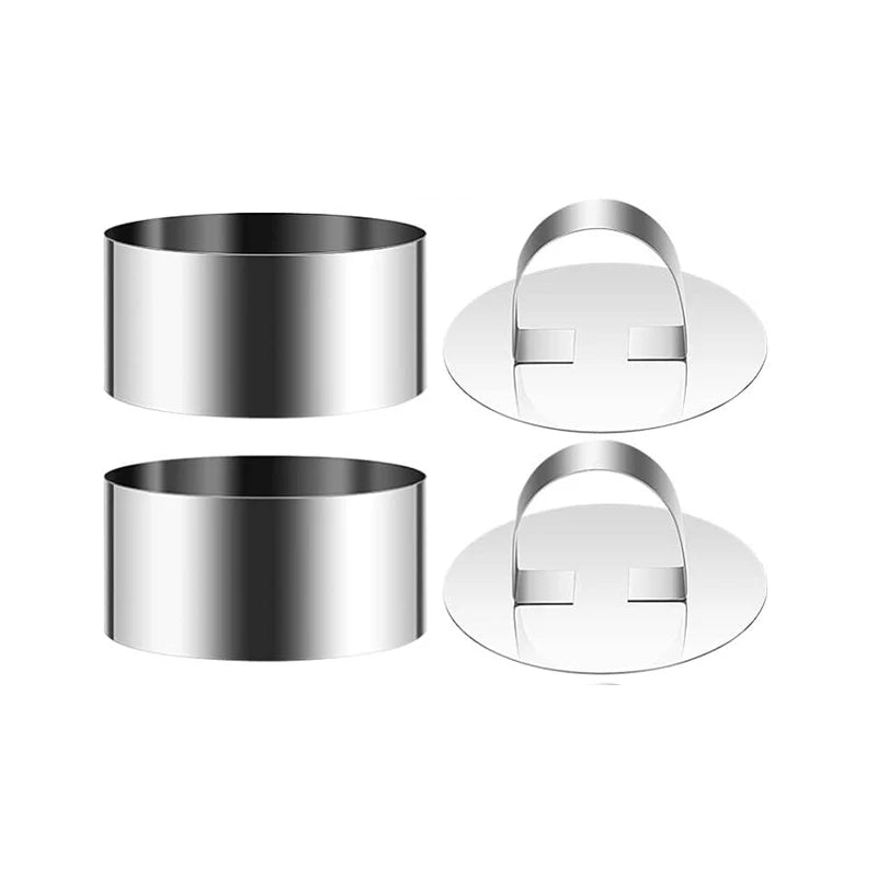 Runder Edelstahl Backring mit Drücker – Kuchen - Mousse Form