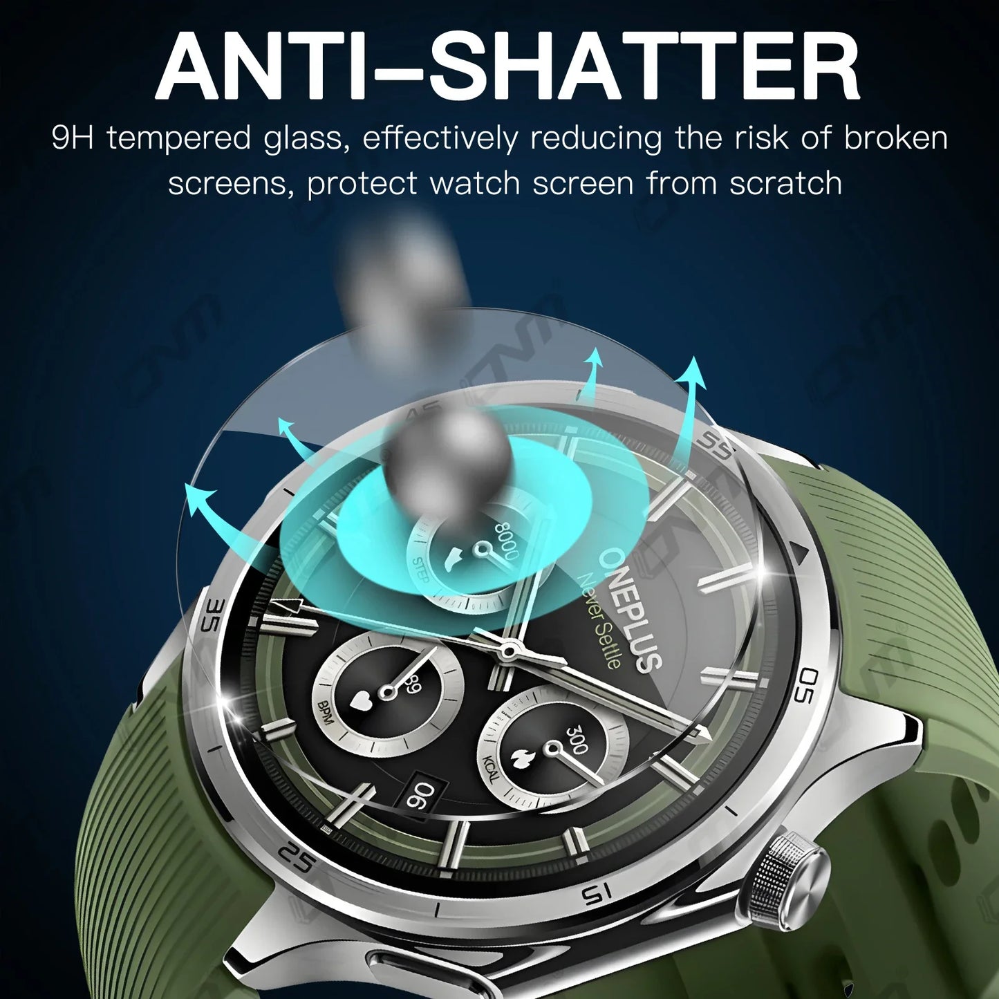 2.5D Displayschutzfolie gehärtetes Glas kratzfest für Smartwatch