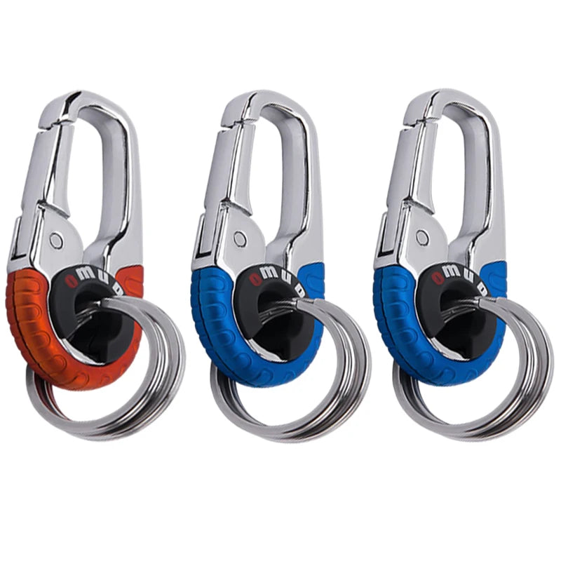 Robuster Edelstahl-Schlüsselbund 3er Set mit Karabiner – Sicher - Vielseitig
