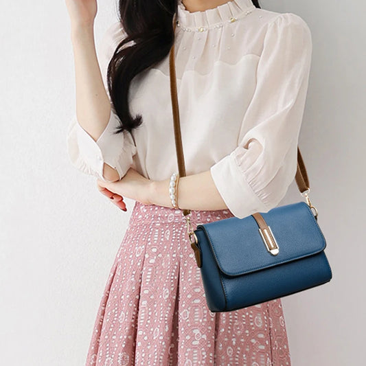 Modische Damen Umhängetasche Flip Stil PU Leder verstellbarer Gurt