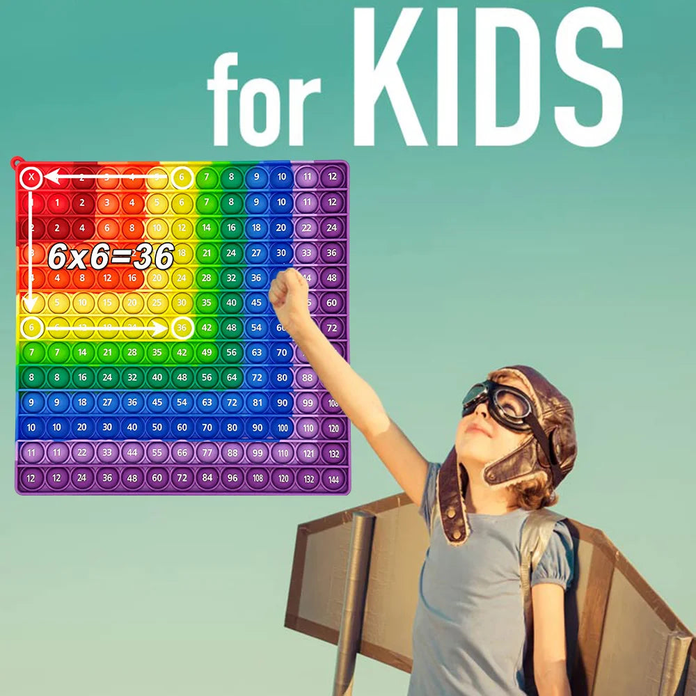 Spielerisch multiplizieren: Buntes 12x12 Silikon Push Bubble Lernspielzeug Kids