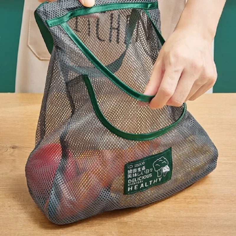 Wiederverwendbare Netz-Aufbewahrungsbeutel für Küche und Obst-Organizer