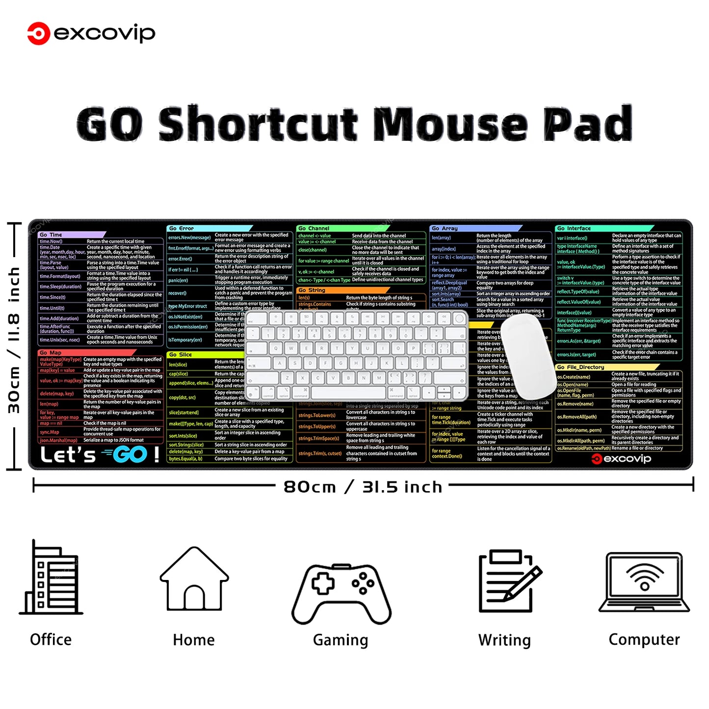 Programmier-Mauspad mit Go Spickzettel rutschfeste Schreibtischunterlage